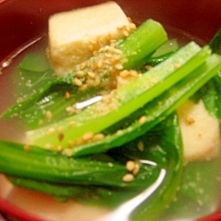 小松菜＆高野豆腐の中華スープ